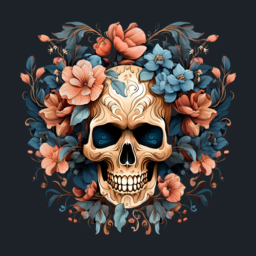 panneau velours tête de mort