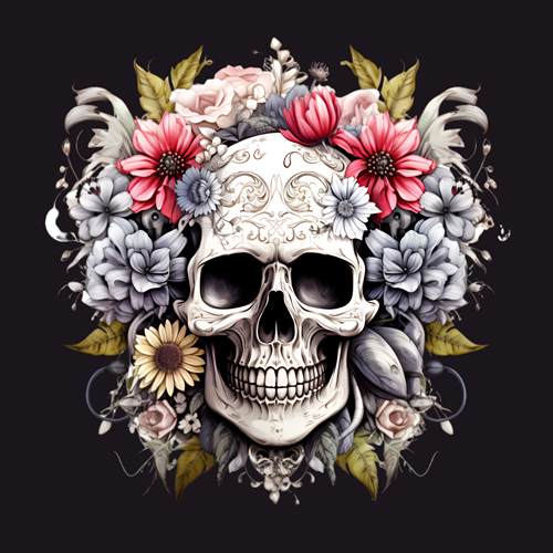 panneau velours tête de mort