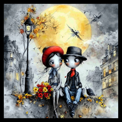 panneau velours couple