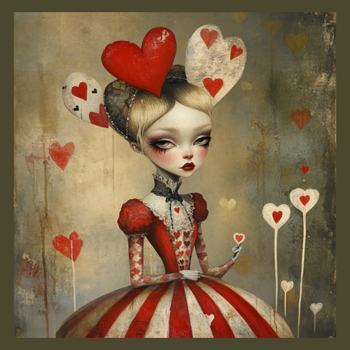 panneau velours femme coeurs