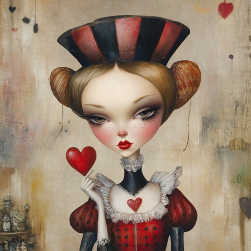 panneau velours femme coeur