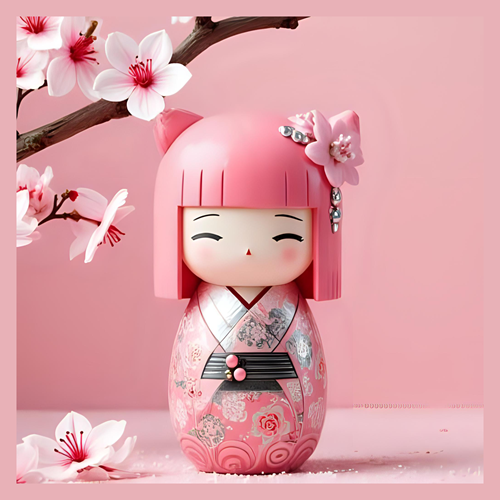 panneau velours poupée asie