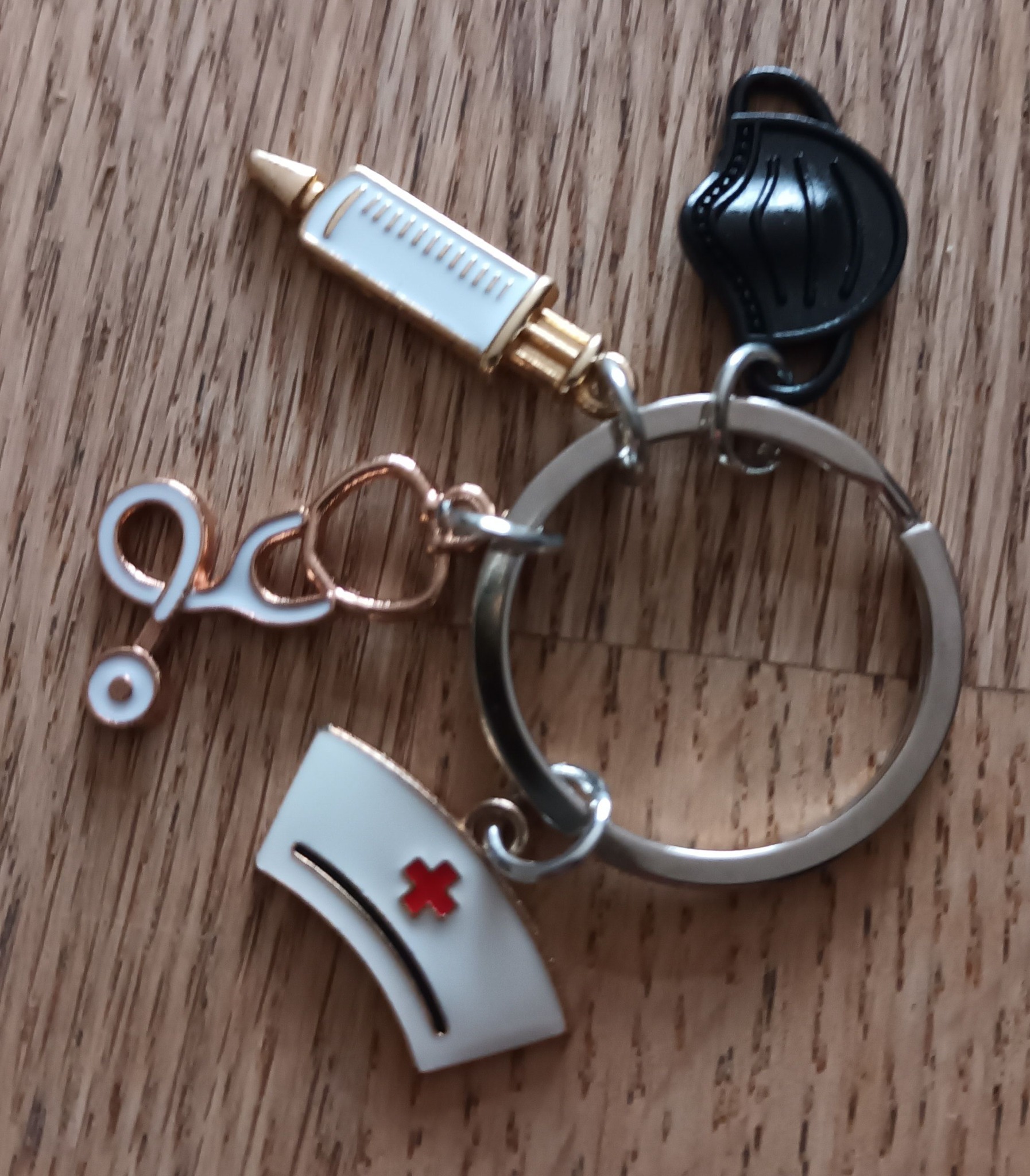 porte clé soignant noir