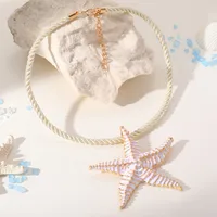 collier ras de cou étoile de mer blanc